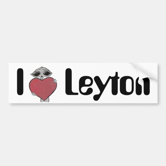 I Heart Leyton Alien Bumpersticker (Voorkant)