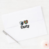 I Heart (Liefde) Carly Ronde Sticker (Envelop)
