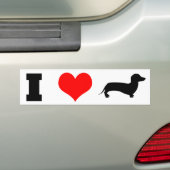 I Heart (liefde) Dachshunds Bumpersticker (Op auto)