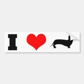 I Heart (liefde) Dachshunds Bumpersticker