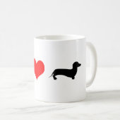 I Heart (liefde) Dachshunds Koffiemok (Voorkant rechts)