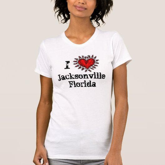 I Heart (liefde) Jacksonville Florida T-shirt (Voorkant)