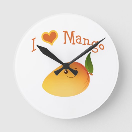 I Heart (liefde) Mango Ronde Klok (Voorkant)