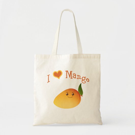 I Heart (liefde) Mango Tote Bag (Voorkant)
