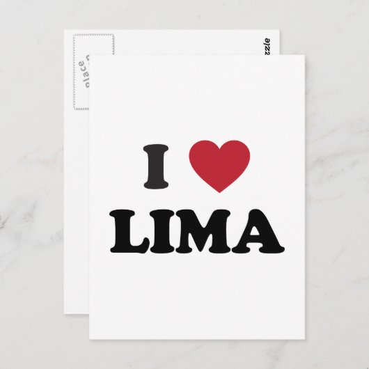 I Heart Lima Peru Briefkaart (Voorkant / Achterkant)