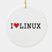 I Heart Linux 2 Keramisch Ornament (Achterkant)