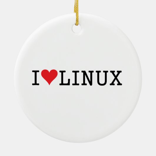 I Heart Linux 2 Keramisch Ornament (Achterkant)