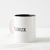 I Heart Linux 2 Tweekleurige Koffiemok (Voorkant links)