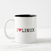 I Heart Linux 2 Tweekleurige Koffiemok (Links)