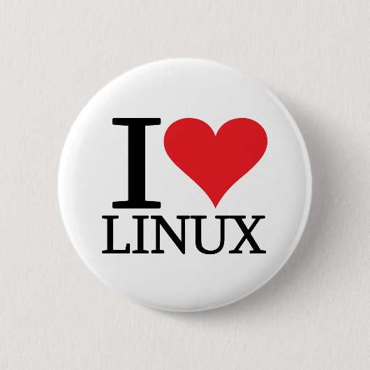 I Heart Linux Ronde Button 5,7 Cm (Voorkant)