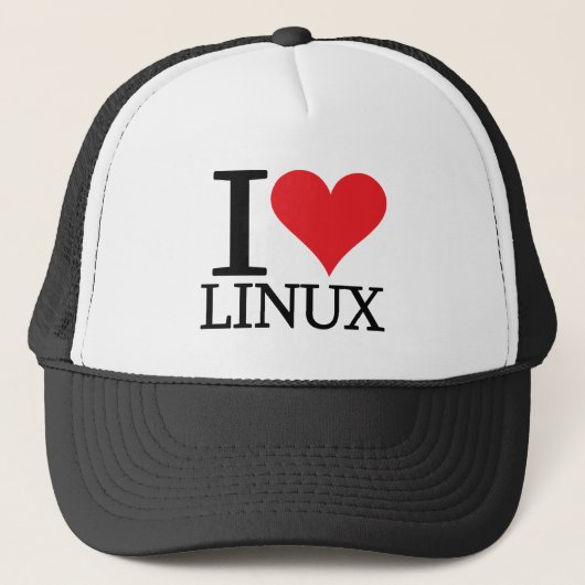 I Heart Linux Trucker Pet (Voorkant)