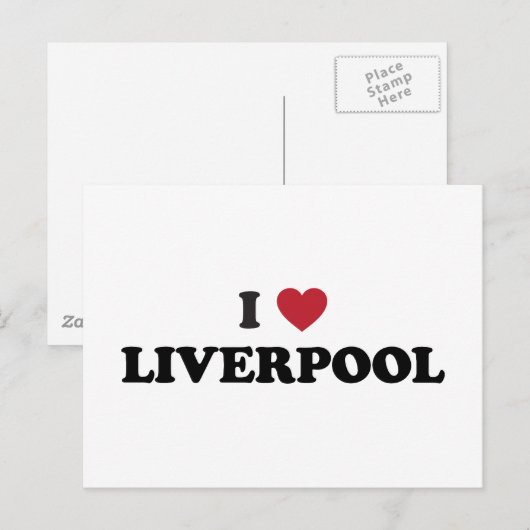 I Heart Liverpool England Briefkaart (Voorkant / Achterkant)