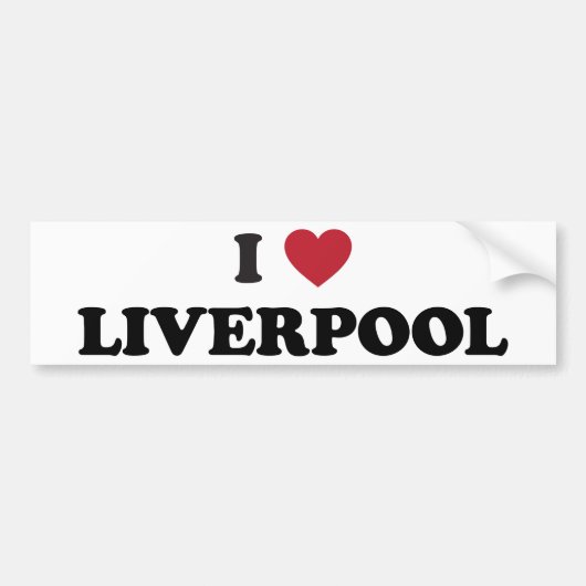 I Heart Liverpool England Bumpersticker (Voorkant)