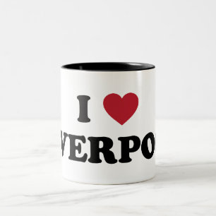I Heart Liverpool England Tweekleurige Koffiemok