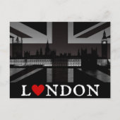 I Heart London Black & White Union Jack Briefkaart (Voorkant)