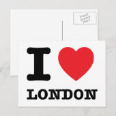 I Heart London Briefkaart (Voorkant / Achterkant)