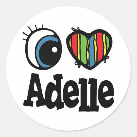 I Heart (Love) Adelle Ronde Sticker (Voorkant)