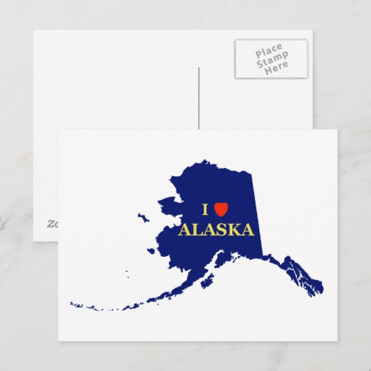 I Heart (Love) Alaska Briefkaart (Voorkant / Achterkant)