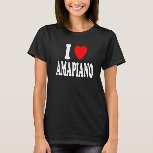 I Heart Love Amapiano South Africa Music Piano T-shirt (Voorkant)