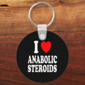 I Heart (Love) Anabole steroïden Bodybuilding Gewi Sleutelhanger (Voorkant)