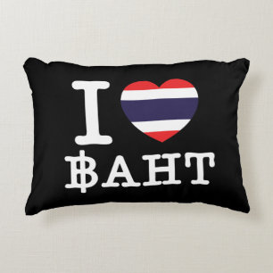I Heart (Love) Baht Accent Kussen