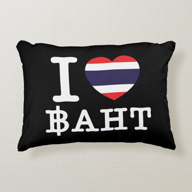 I Heart (Love) Baht Accent Kussen (Voorkant)