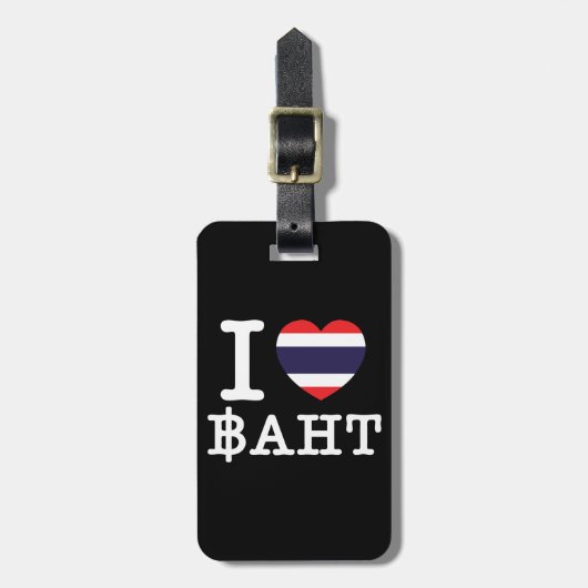I Heart (Love) Baht Bagagelabel (Voorkant verticaal)