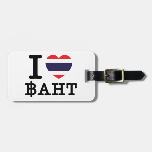 I Heart (Love) Baht Bagagelabel (Voorkant horizontaal)