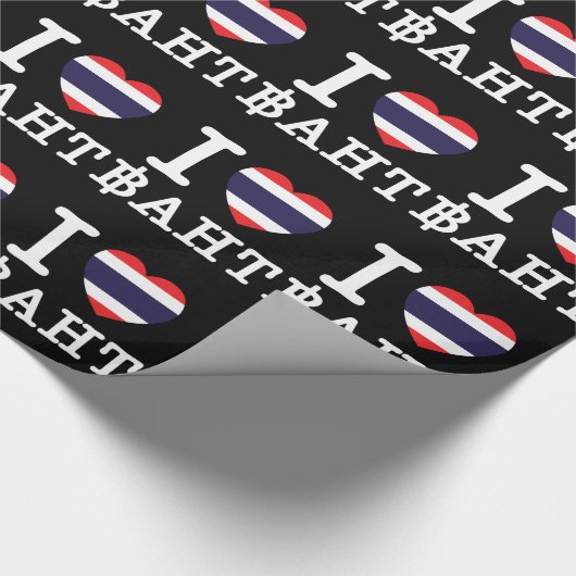 I Heart (Love) Baht Cadeaupapier (Hoek)