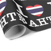 I Heart (Love) Baht Cadeaupapier (Rol Hoek)