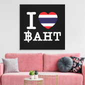 I Heart (Love) Baht Canvas Afdruk (Insitu (Woonkamer))