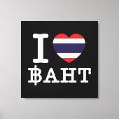 I Heart (Love) Baht Canvas Afdruk (Voorkant)