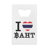 I Heart (Love) Baht Creditkaart Flessenopener (Achterkant)