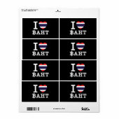 I Heart (Love) Baht Etiket (Full Sheet)