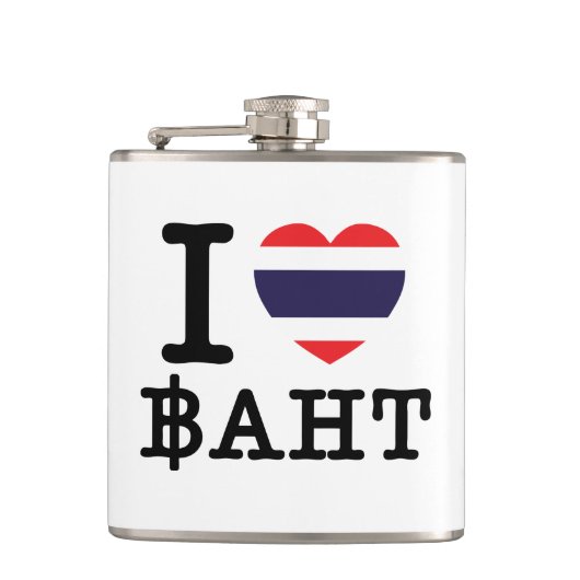 I Heart (Love) Baht Heupfles (Voorkant)
