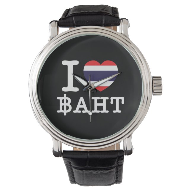 I Heart (Love) Baht Horloge (Voorkant)