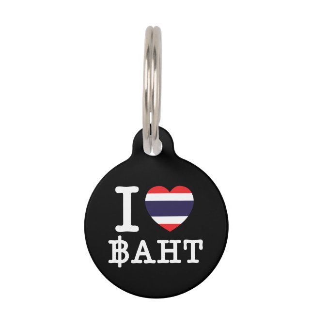 I Heart (Love) Baht Huisdierpenning (Voorkant)