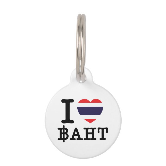 I Heart (Love) Baht Huisdierpenning (Voorkant)