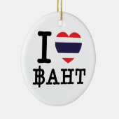 I Heart (Love) Baht Keramisch Ornament (Rechts)