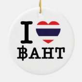 I Heart (Love) Baht Keramisch Ornament (Achterkant)
