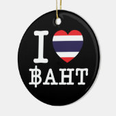 I Heart (Love) Baht Keramisch Ornament (Links)