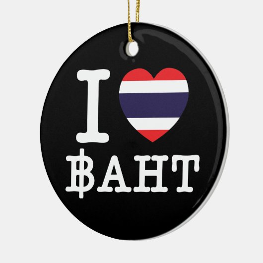 I Heart (Love) Baht Keramisch Ornament (Links)