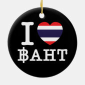 I Heart (Love) Baht Keramisch Ornament (Achterkant)
