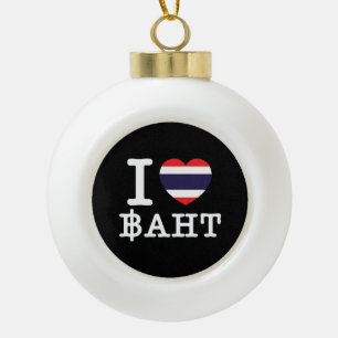 I Heart (Love) Baht Keramische Bal Ornament