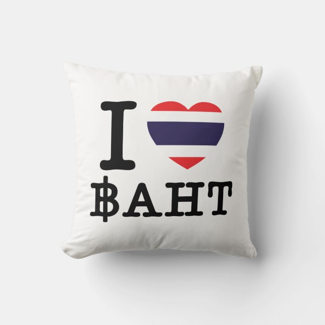 I Heart (Love) Baht Kussen (Voorkant)