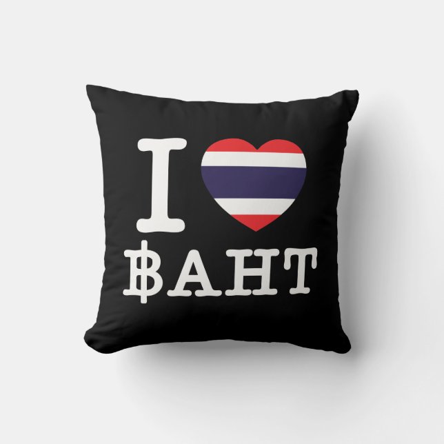 I Heart (Love) Baht Kussen (Voorkant)