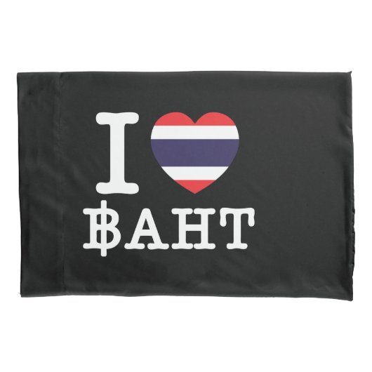 I Heart (Love) Baht Kussensloop (Voorkant)