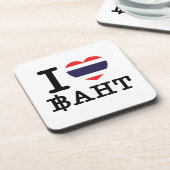 I Heart (Love) Baht Onderzetter (Linkerzijde)