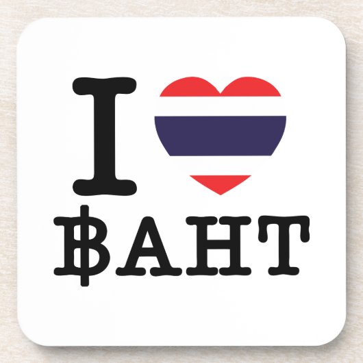 I Heart (Love) Baht Onderzetter (Voorkant)