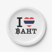 I Heart (Love) Baht Papieren Bordje (Voorkant)